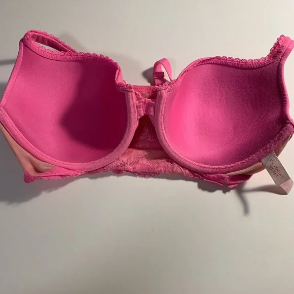 Victoria’s Secret Body by Victoria Racerback Demi Front Clasp Bra Pink Size 34D - Picture 4 of 4